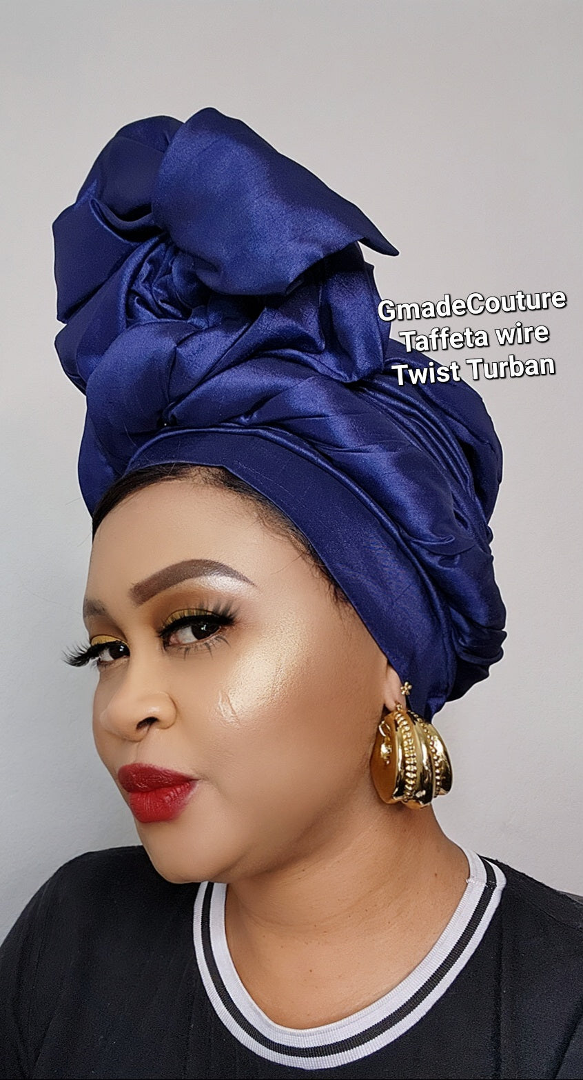 GMADE TWISTED WIRE READY TO WEAR TURBAN CAP/ GELE WITH UP-DO B