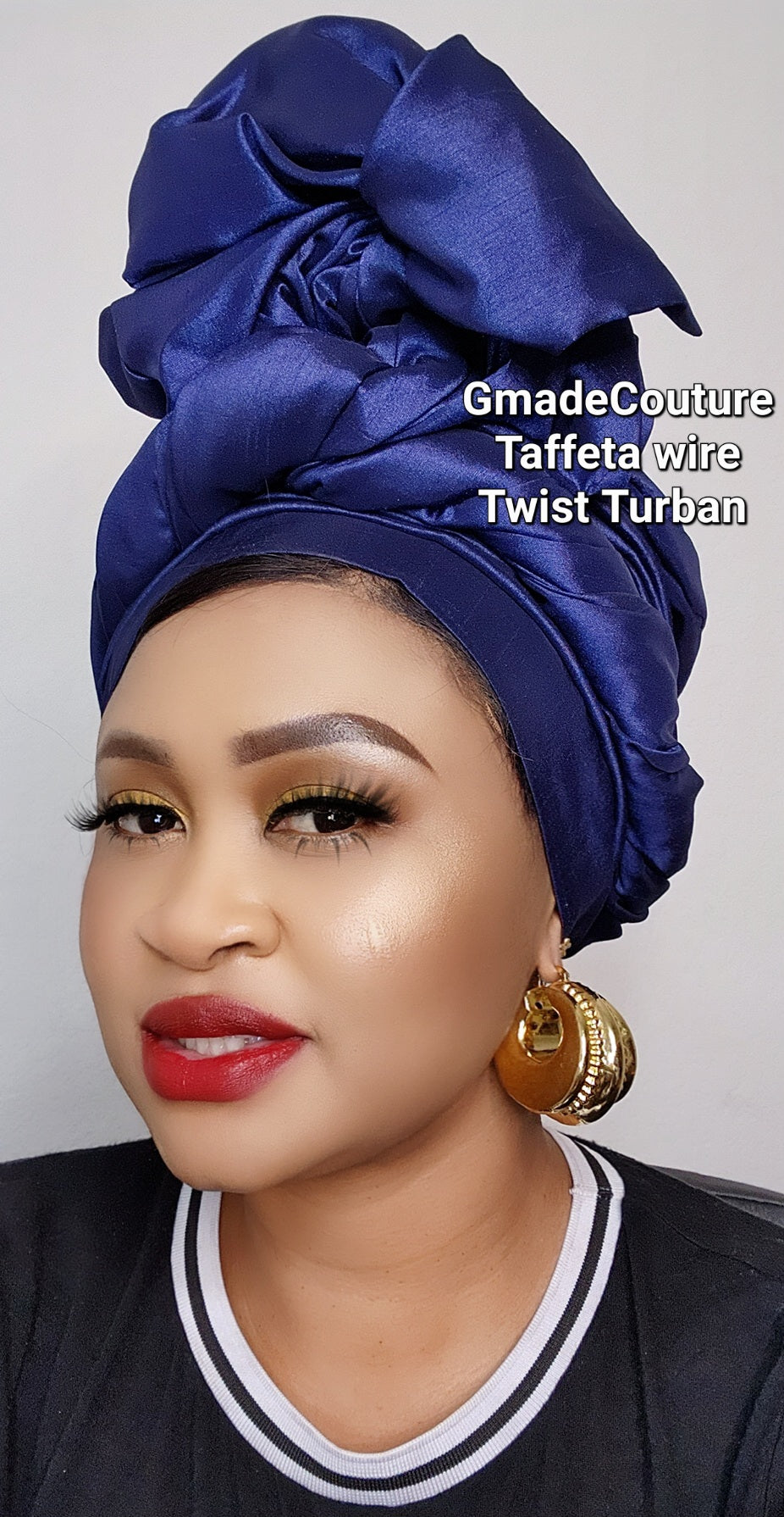 GMADE TWISTED WIRE READY TO WEAR TURBAN CAP/ GELE WITH UP-DO B