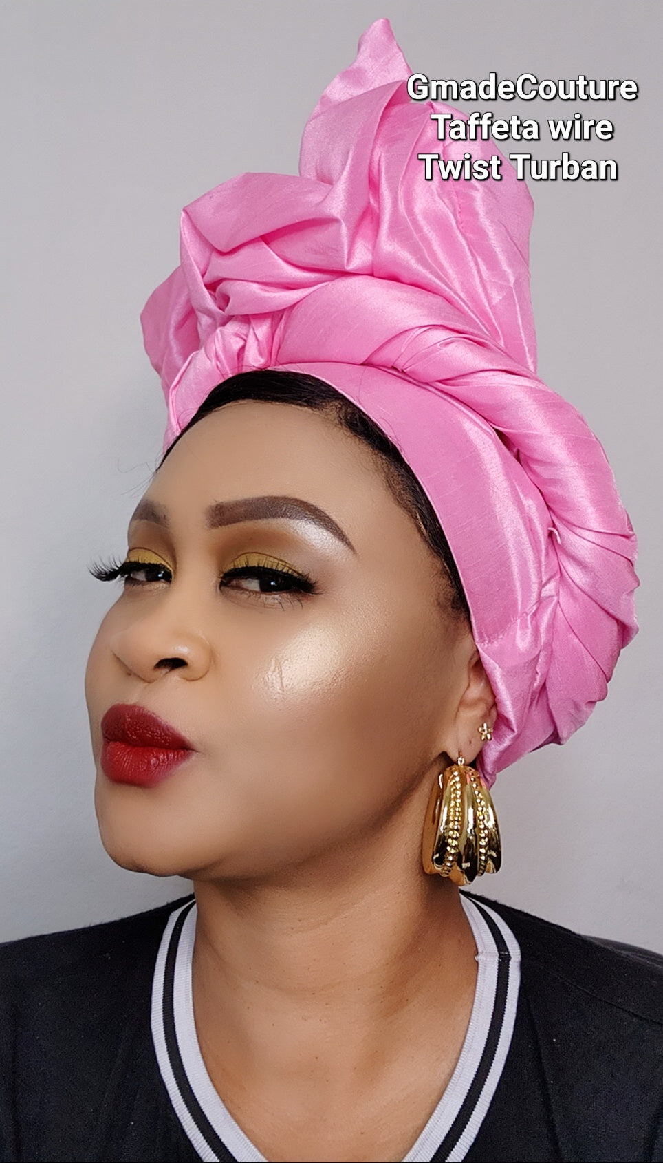 GMADE TWISTED WIRE READY TO WEAR TURBAN CAP/ GELE WITH UP-DO D