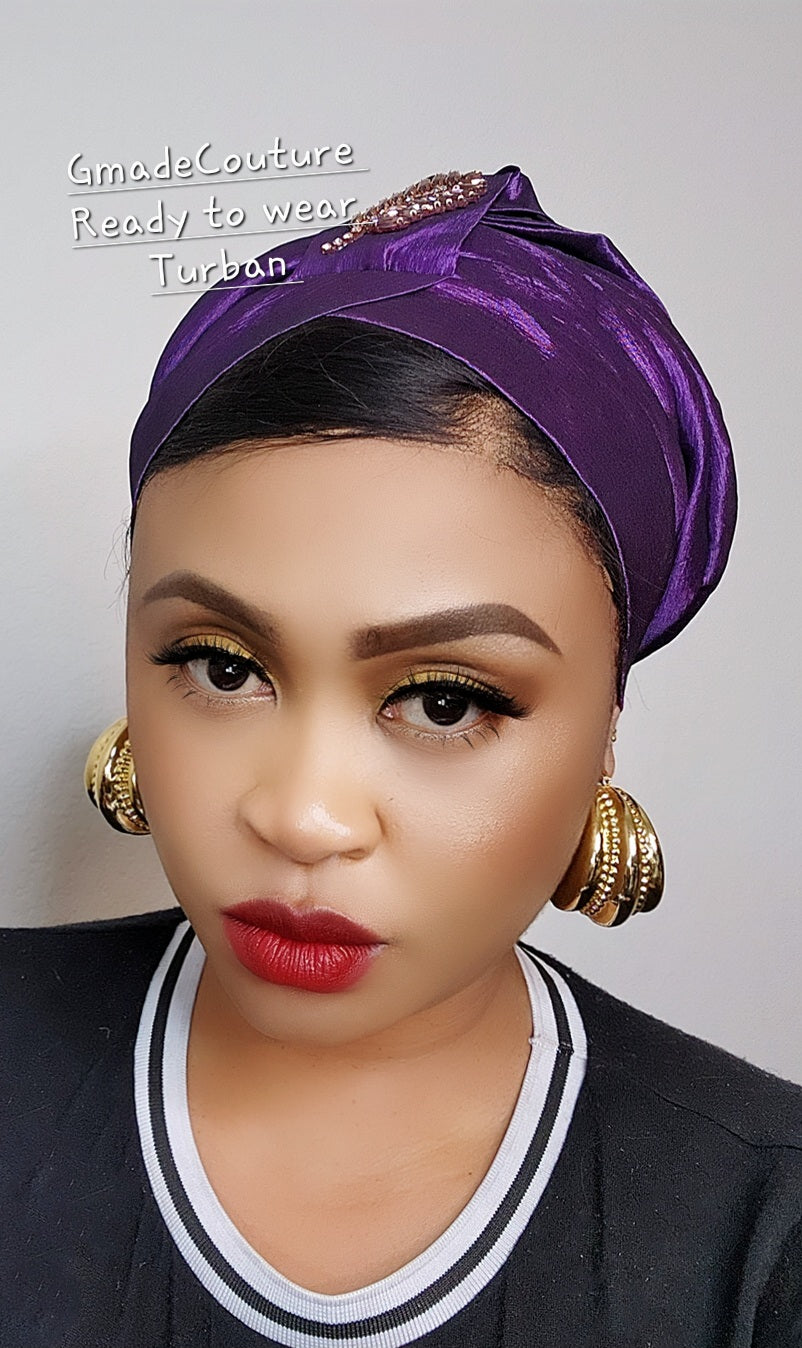 Tasha to wear Turban with up-do Rhinestones 9