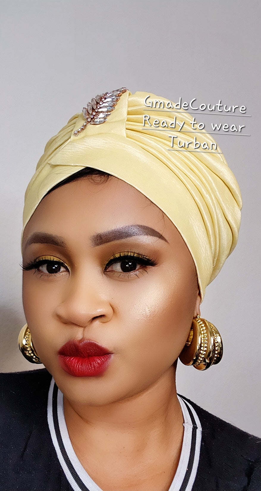 Tasha to wear Turban with up-do Rhinestones 10