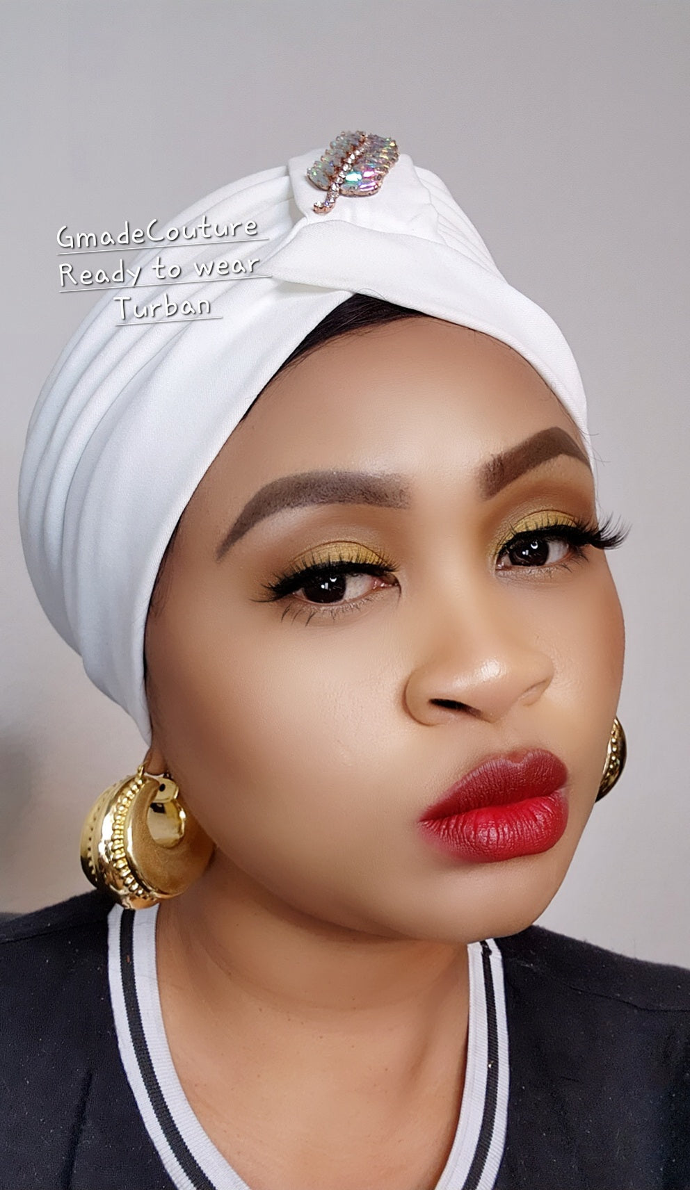 Tasha to wear Turban with up-do Rhinestones 18