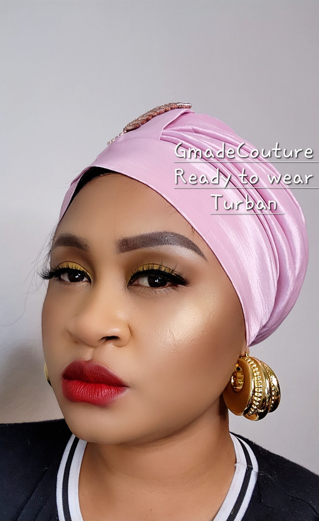 Tasha Ready to wear Turban with up-do Rhinestones 19