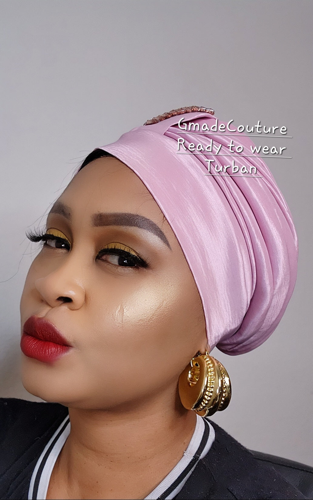 Tasha Ready to wear Turban with up-do Rhinestones 19