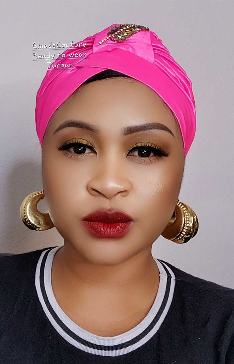 Tasha Ready to wear Turban with up-do Rhinestones 20