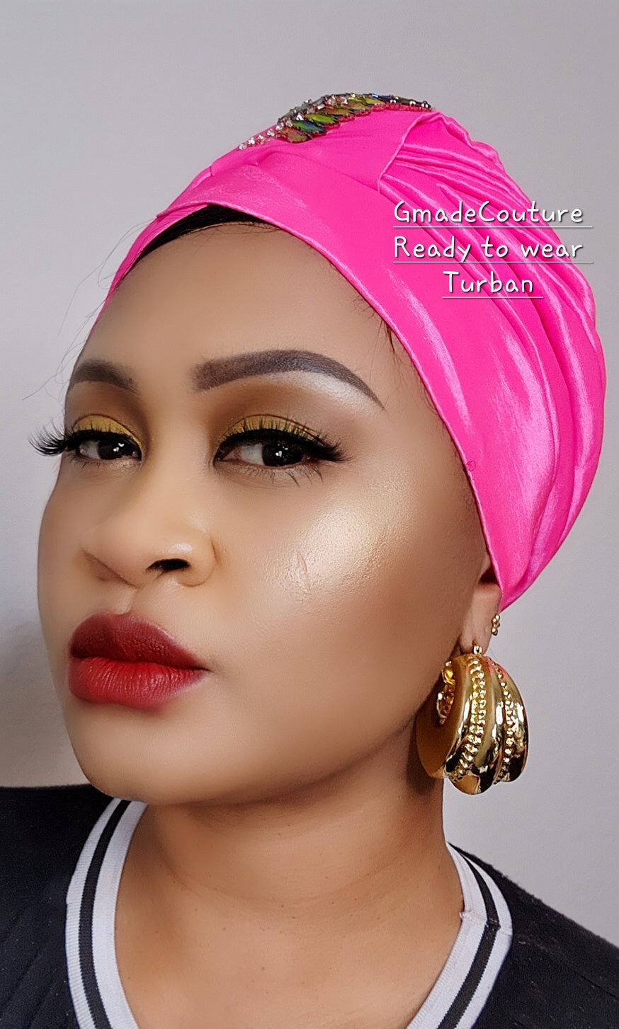 Tasha Ready to wear Turban with up-do Rhinestones 20