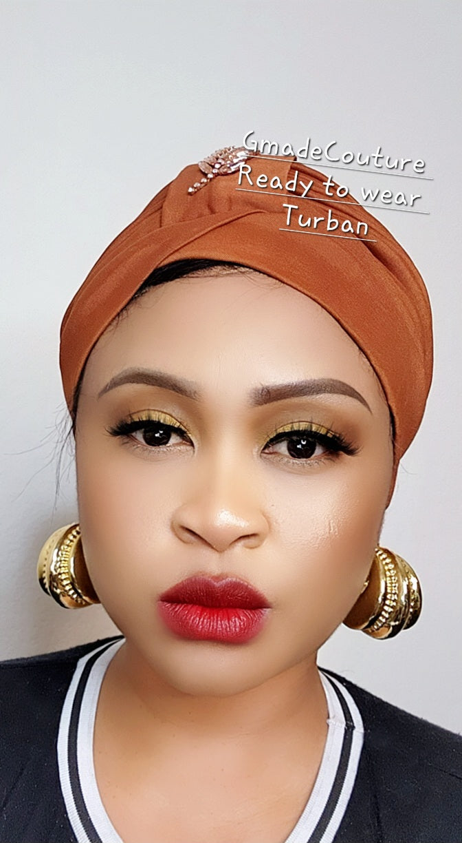 Tasha Ready to wear Turban with up-do Rhinestones 21