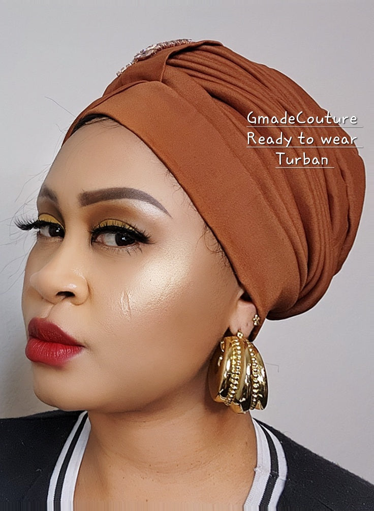 Tasha Ready to wear Turban with up-do Rhinestones 21