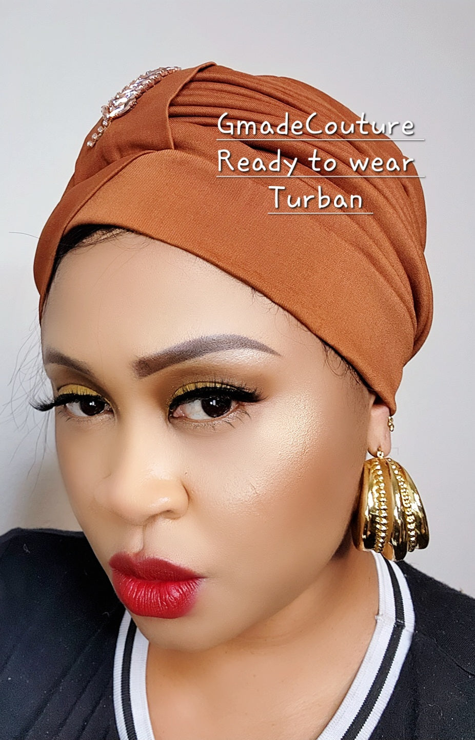 Tasha Ready to wear Turban with up-do Rhinestones 21