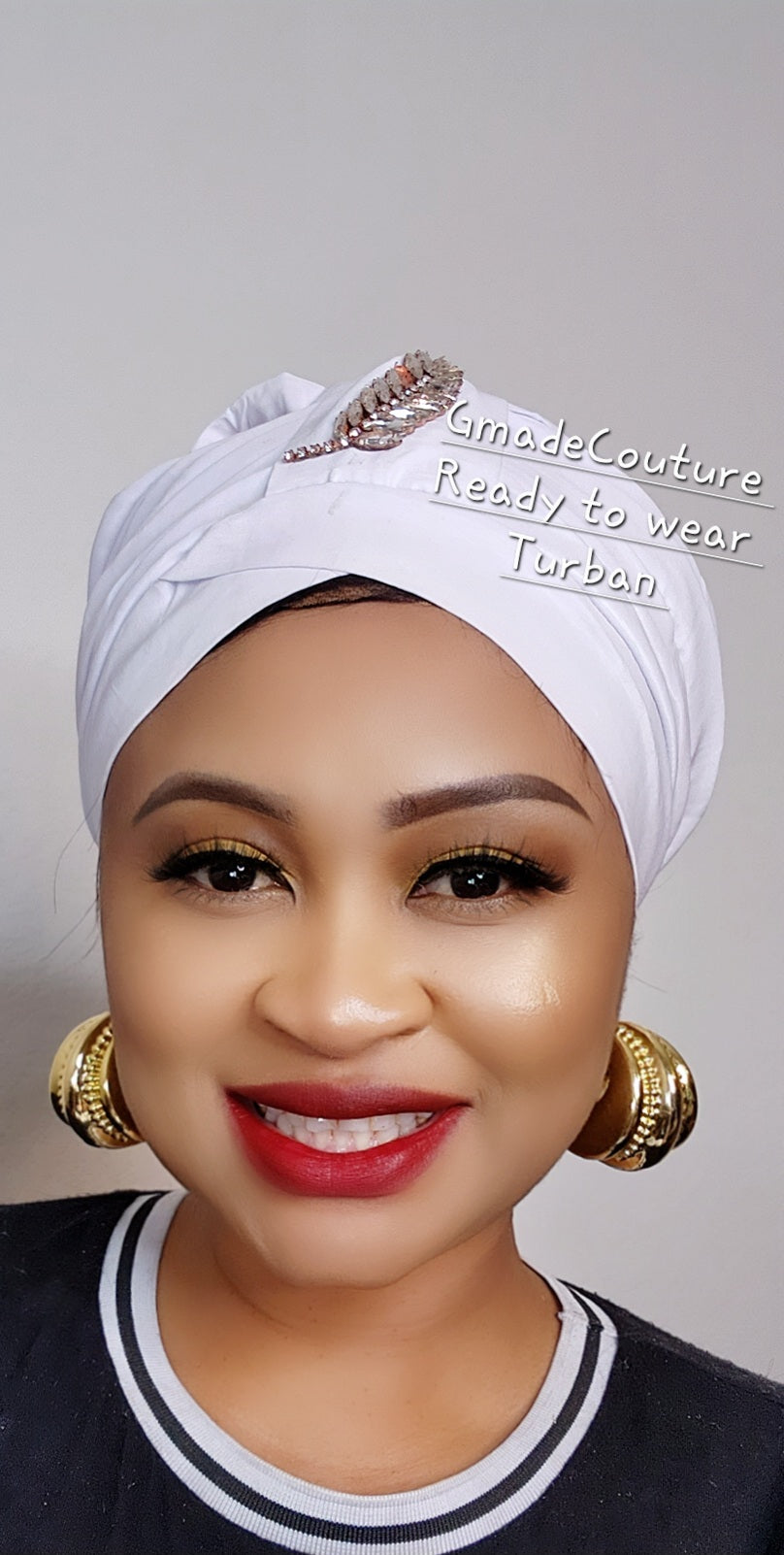 Tasha Ready to wear Turban with up-do Rhinestones 23