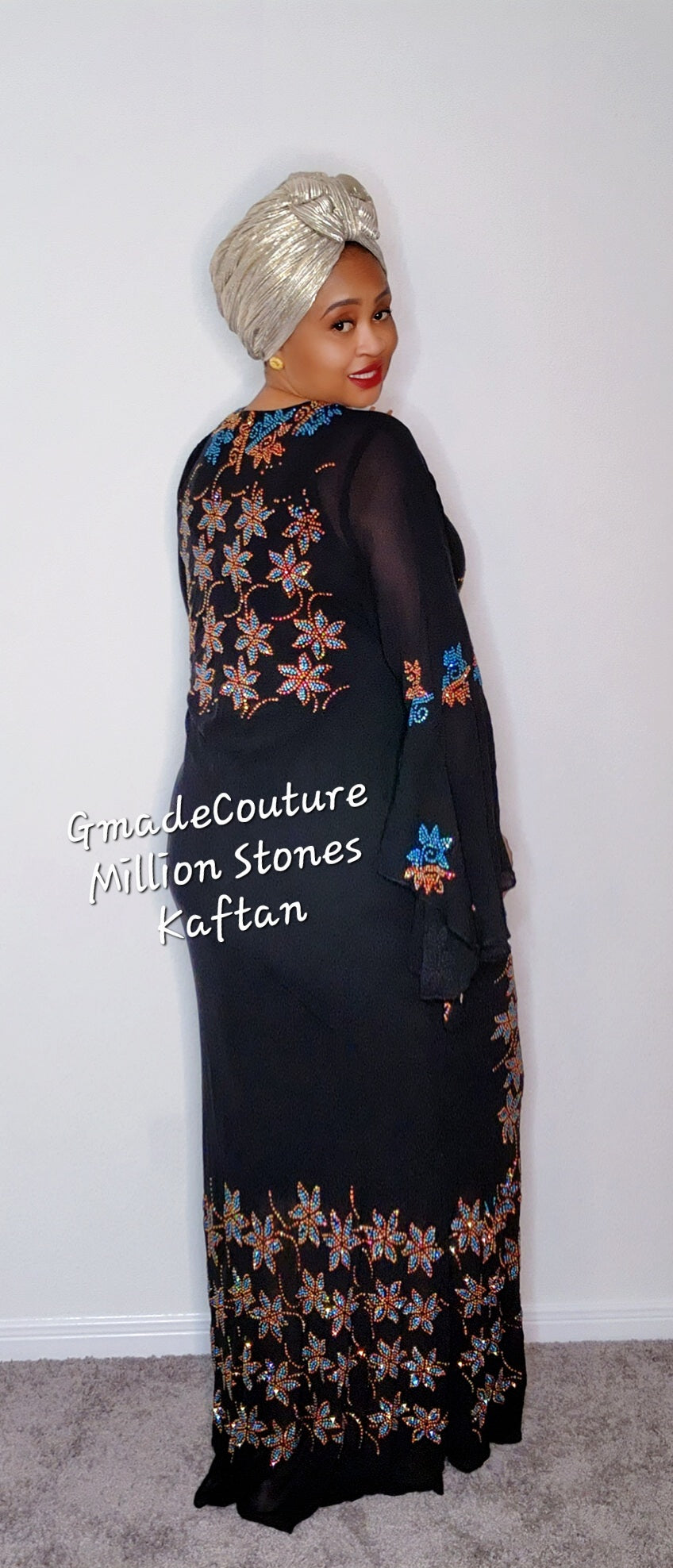 GMADEC Million Stones Kaftan with Flare Sleeves ( GLITTERS)