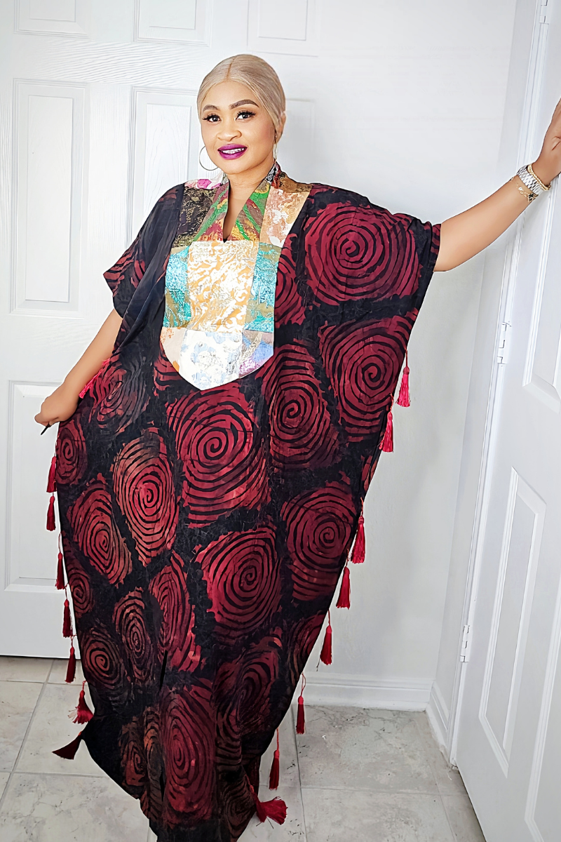 Luna Adire Chiffon Bubu Kaftan