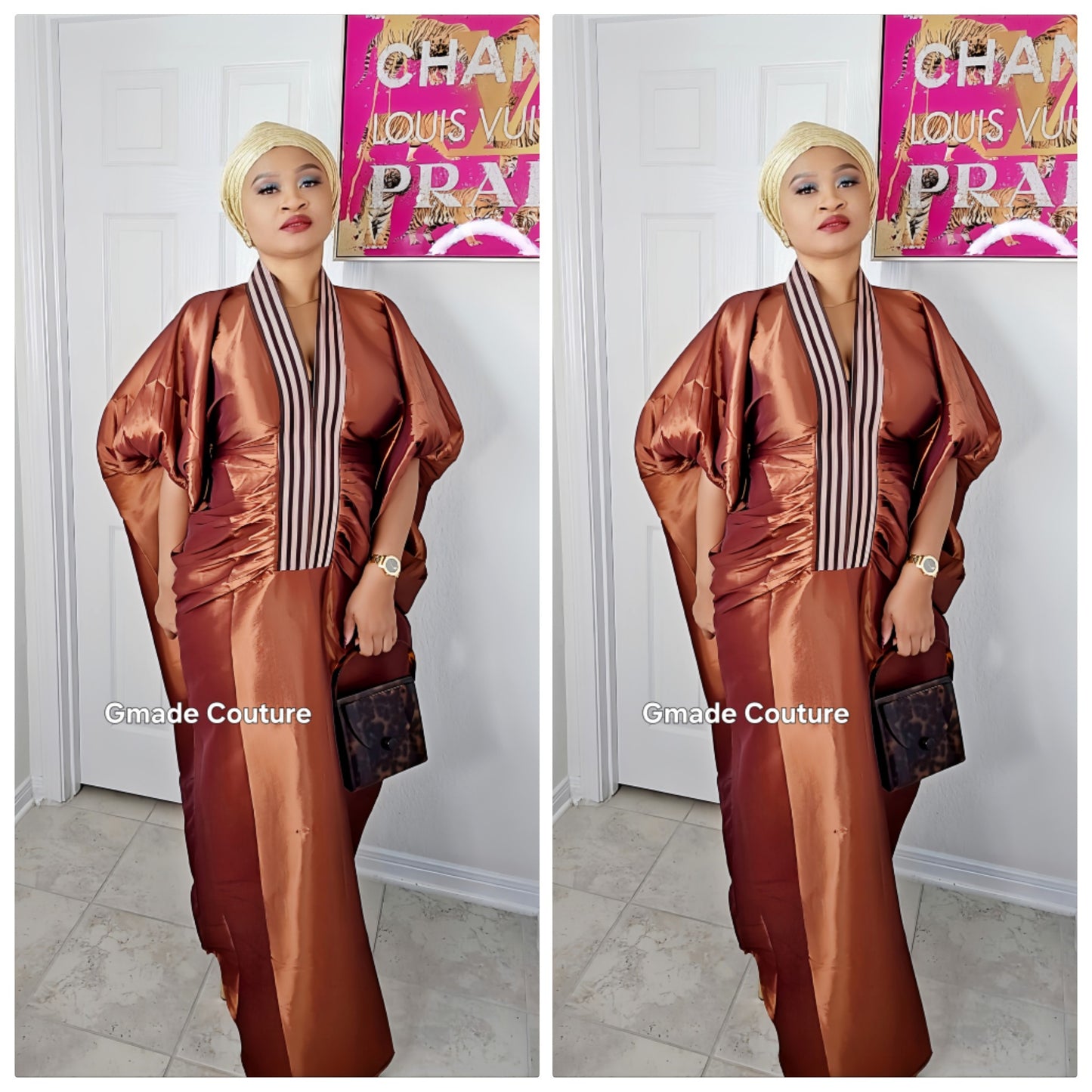 Zara Rich Aunty Bubu Dress With Aso-Oke Neckline