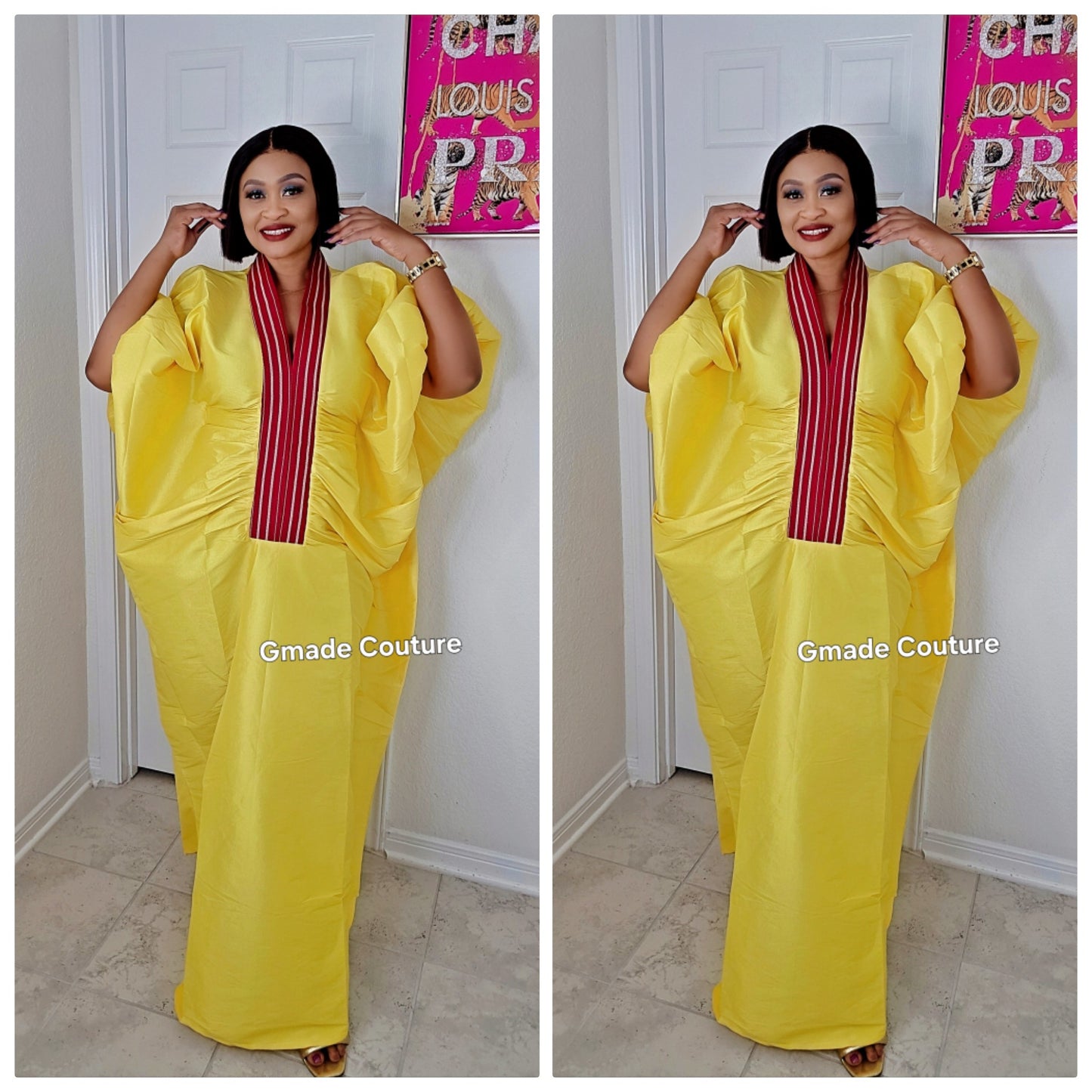 Zara Rich Aunty Bubu Dress With Aso-Oke Neckline