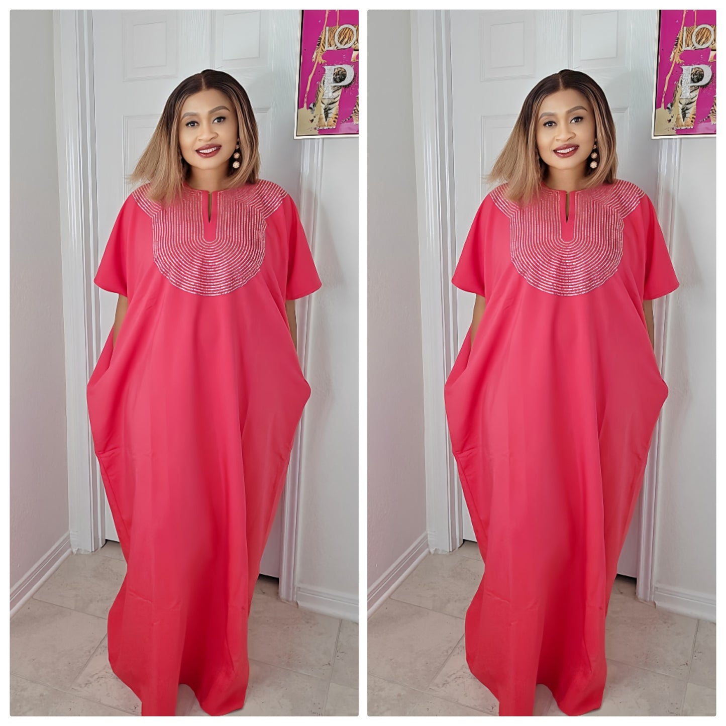 CHIC  BOUBOU SPARKLY KAFTAN WITH HIDDEN SIDES POCKETS 4 ( BESTSELLER)