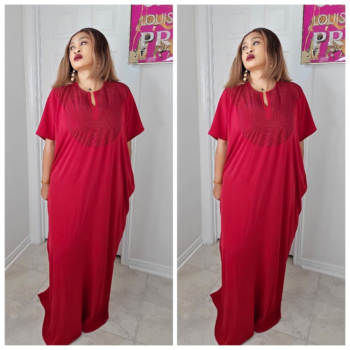 CHIC  BOUBOU SPARKLY KAFTAN WITH HIDDEN SIDES POCKETS 4 ( BESTSELLER)