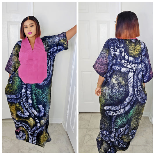 TARI BUBU – Aso-Oke Embroidered Bubu Boubou Kaftan Style with Matching Scarf