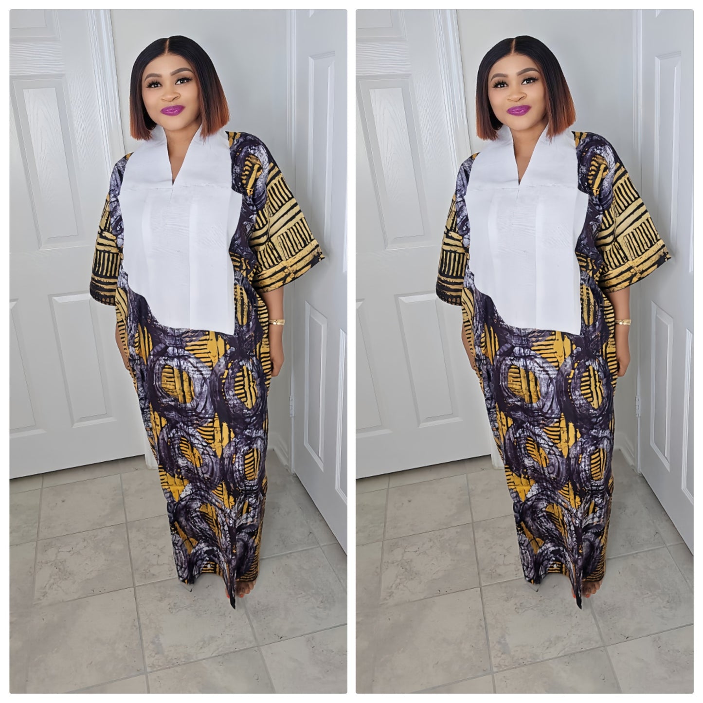 TARI BUBU – Aso-Oke Embroidered Bubu Boubou Kaftan Style with Matching Scarf