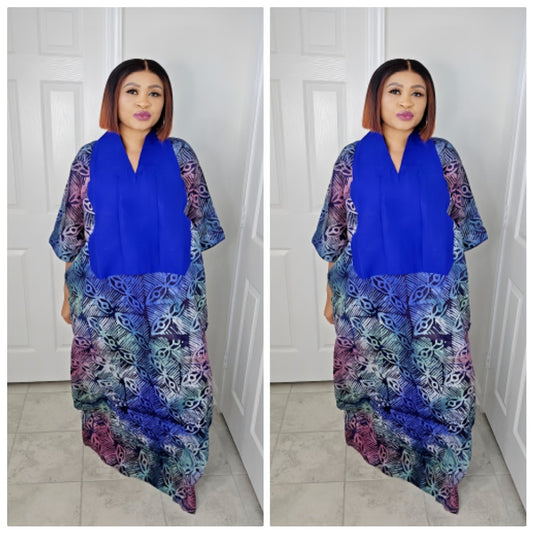 TARI BUBU – Aso-Oke Embroidered Bubu Boubou Kaftan Style with Matching Scarf