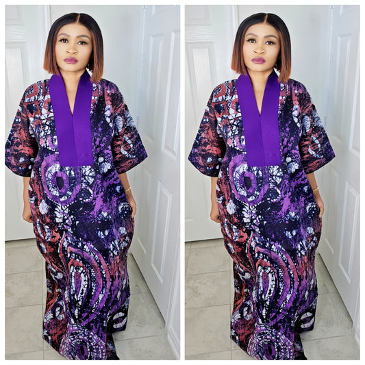 TARI BUBU – Aso-Oke Embroidered Bubu Boubou Kaftan Style with Matching Scarf