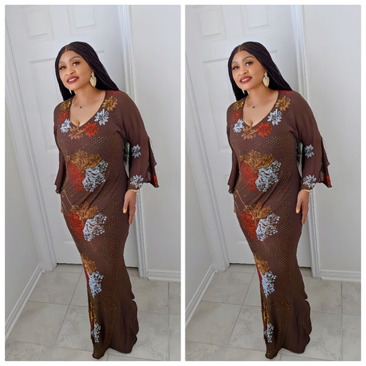 DAZZLE FIT Flare-Sleeve Sparkle Kaftan – One Size Fits All
