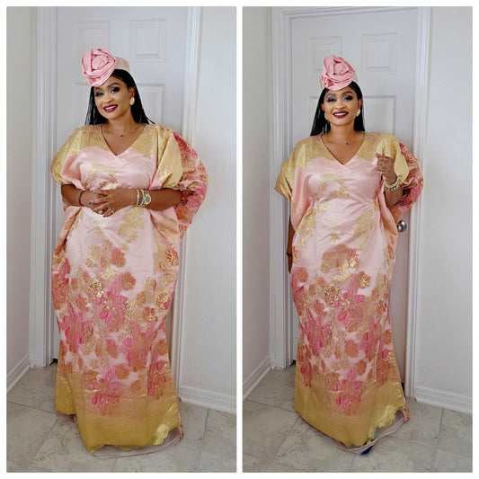 Rich Aunty Luxe Sheer Bubu Dress with Matching Hat
