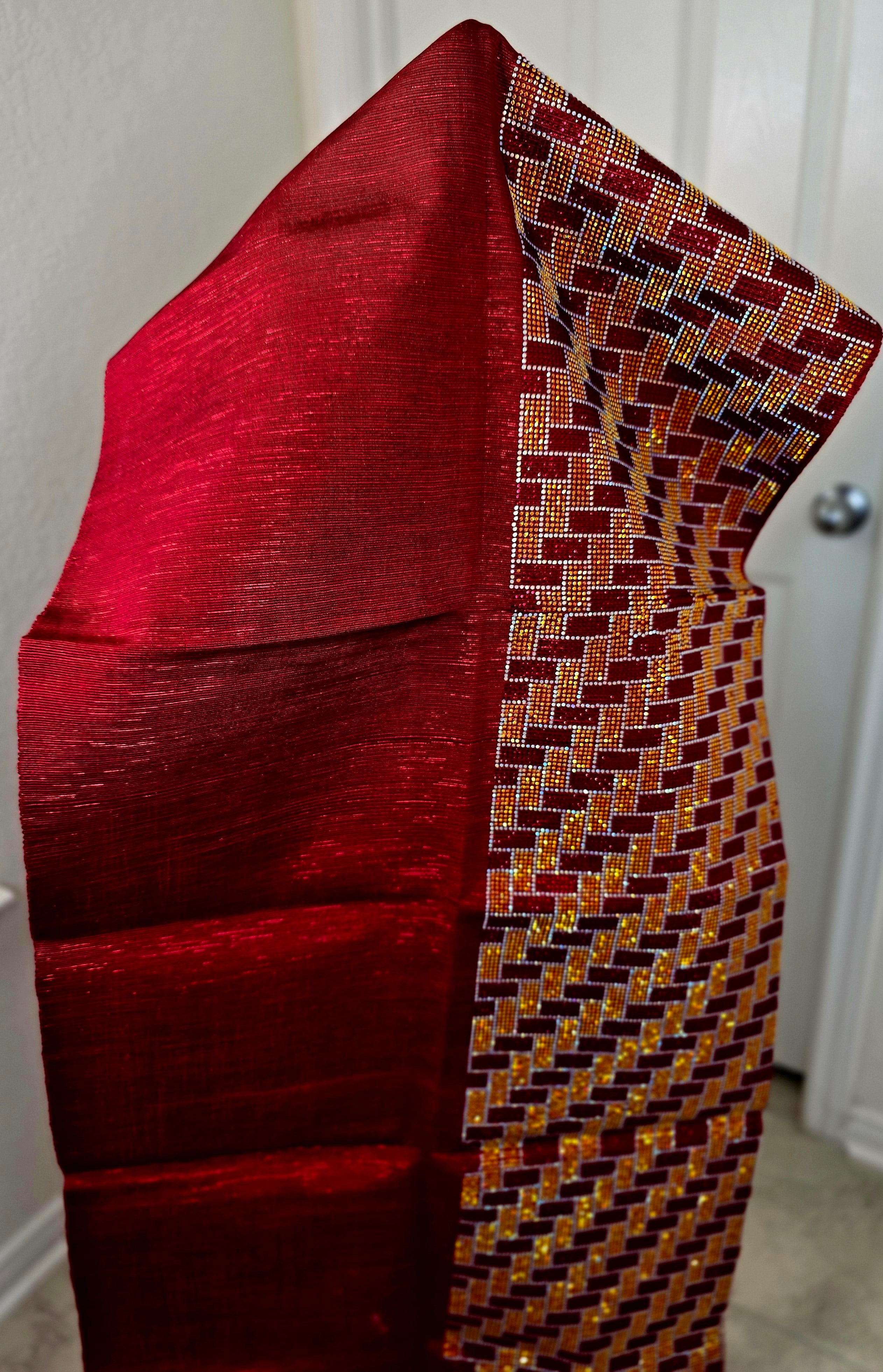 CELEBRANT LUXURY WITH METALLICS RHINESTONES AND CRYSTALS ASO OKE HEADTIE GELE 3