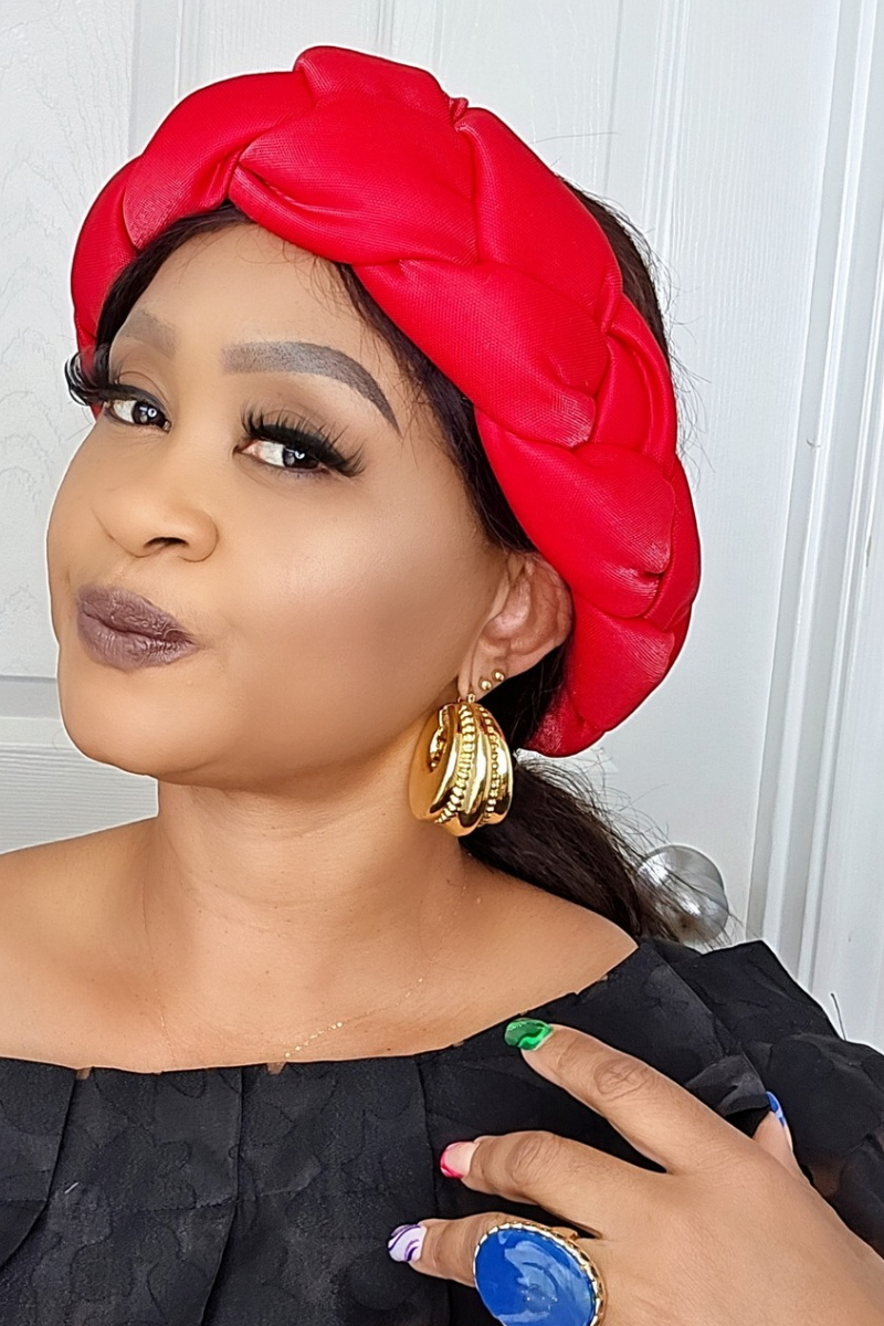 Gmade Braided Turban Twist Headband - Red