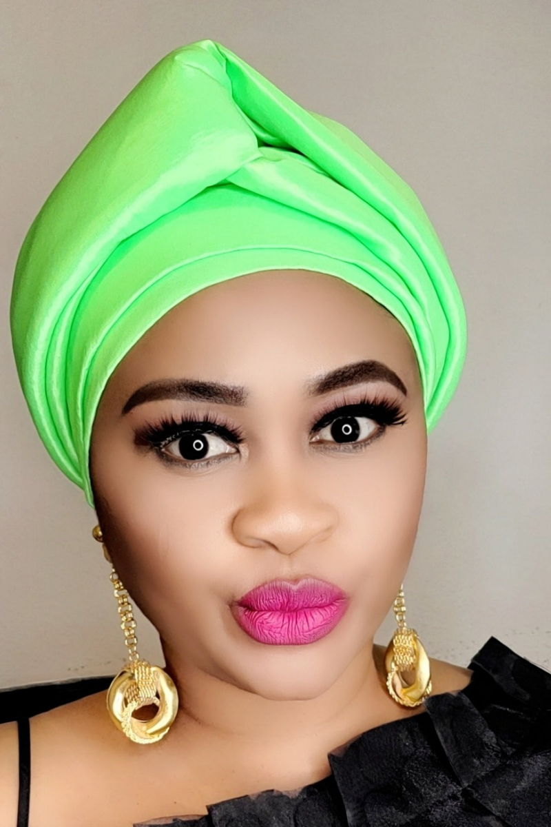 READY TO WEAR TAFETTA TURBAN GELE CAP WITH KNOT UP-DO- 1