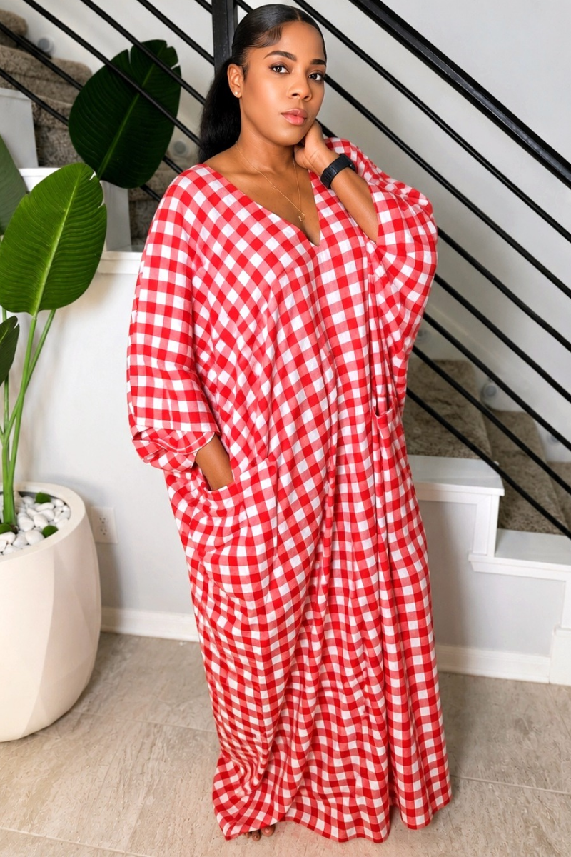 Heritage Luxe Gingham Maxi Dress  –– Poppy