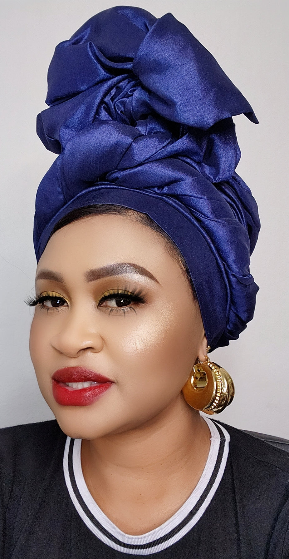 GMADE TWISTED WIRE READY TO WEAR  TURBAN CAP GELE WITH UP-DO