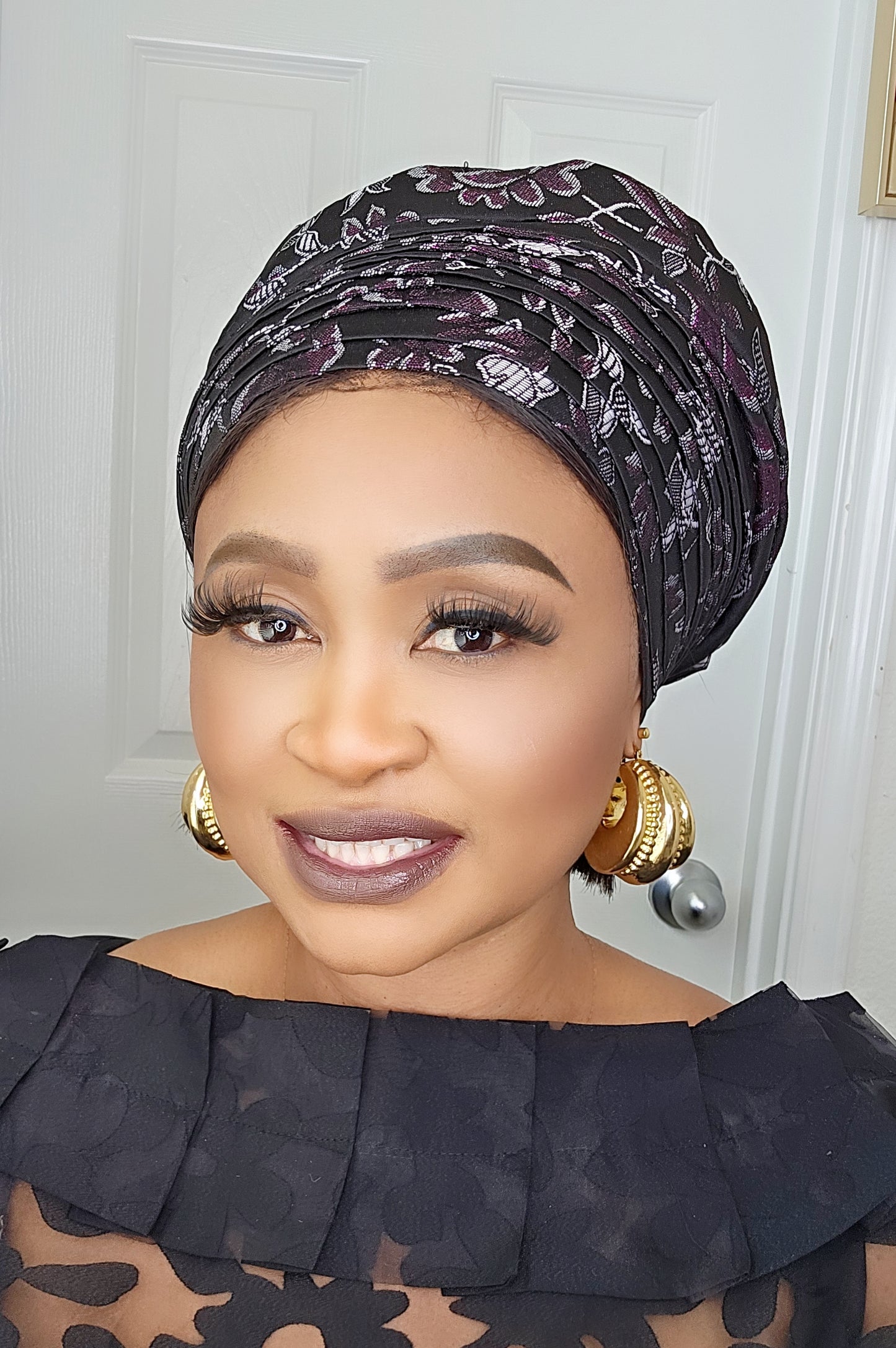 Rich Aunty Brocade Gele Cap Turban