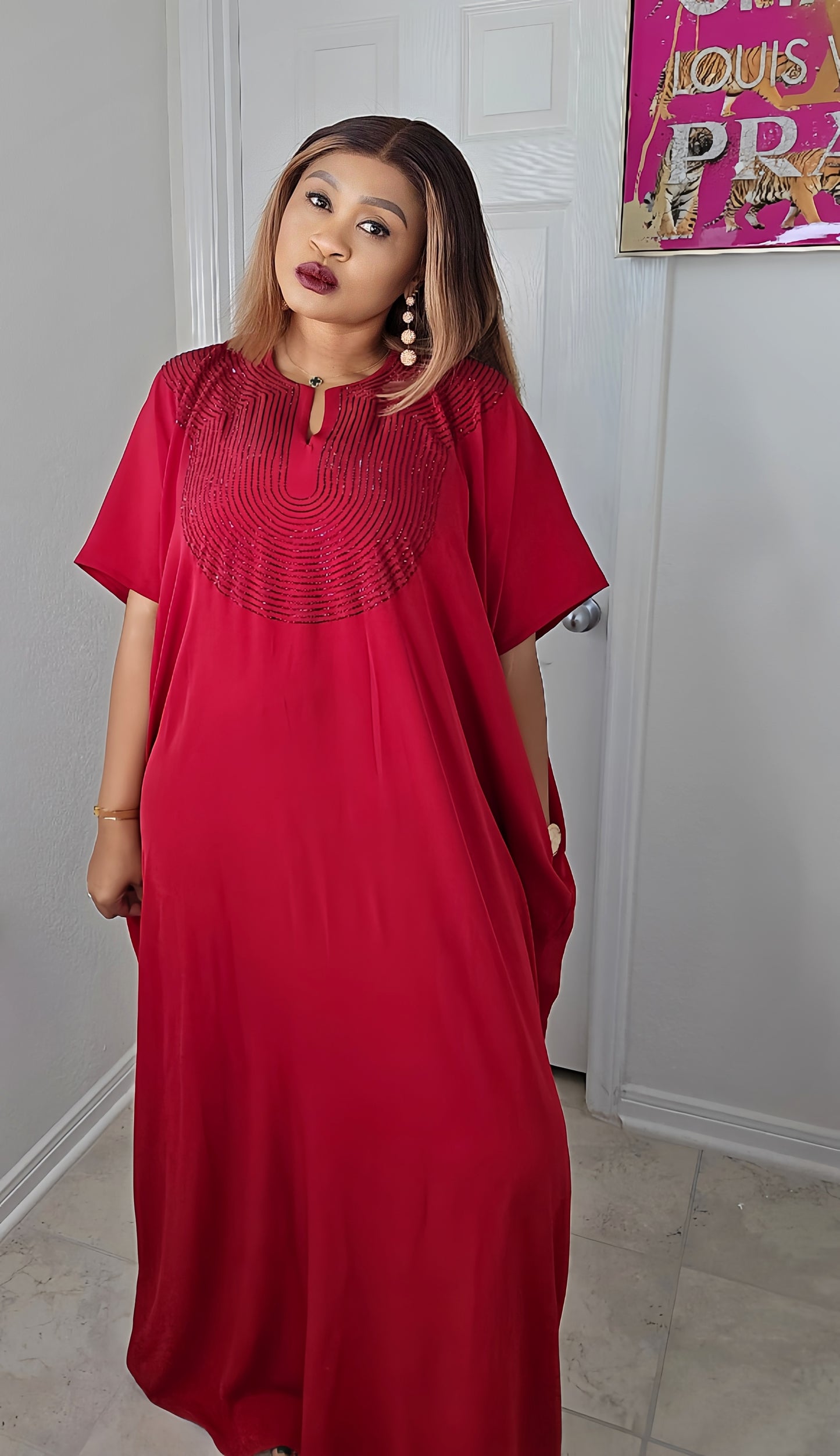 CHIC  BOUBOU SPARKLY KAFTAN WITH HIDDEN SIDES POCKETS 4 ( BESTSELLER)