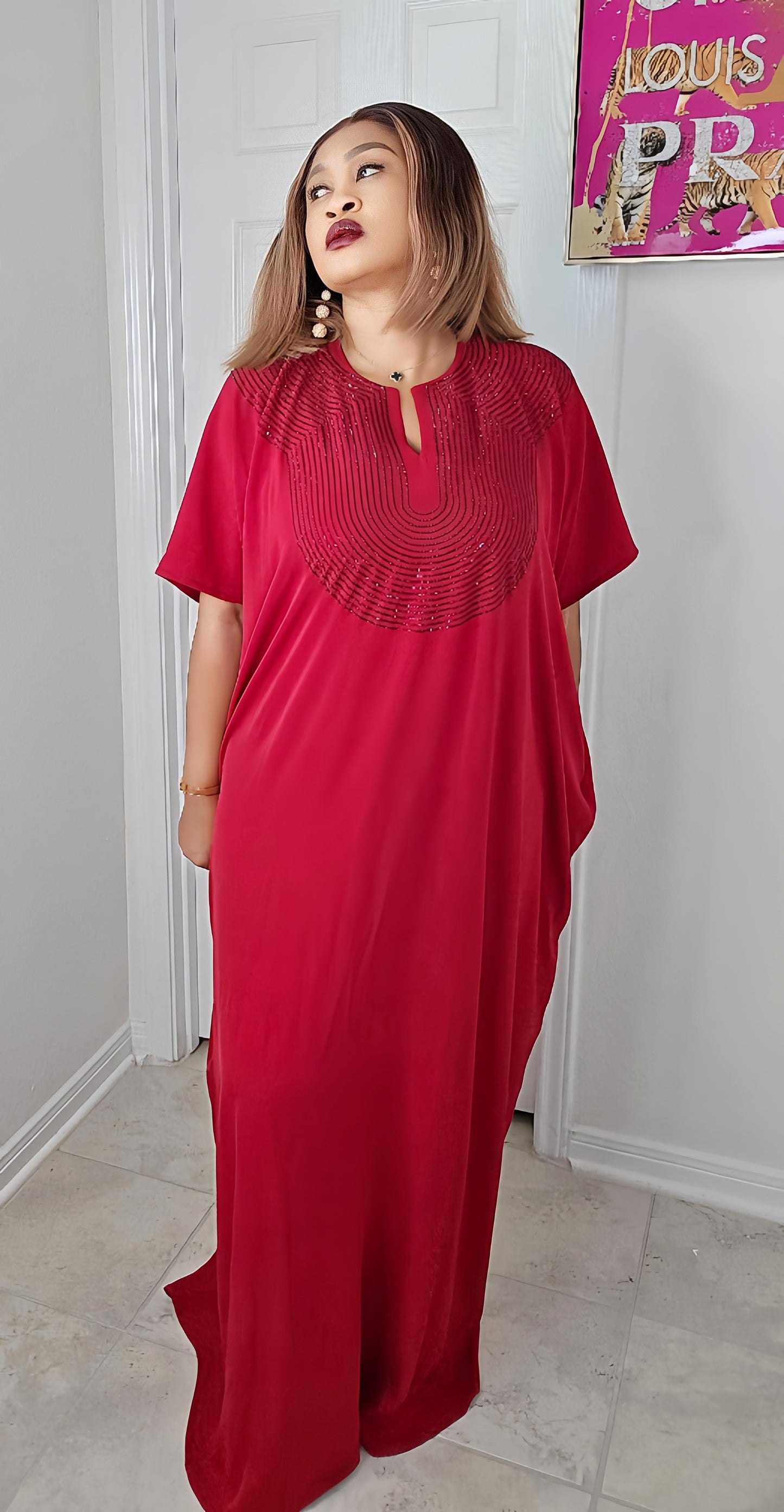 CHIC  BOUBOU SPARKLY KAFTAN WITH HIDDEN SIDES POCKETS 4 ( BESTSELLER)