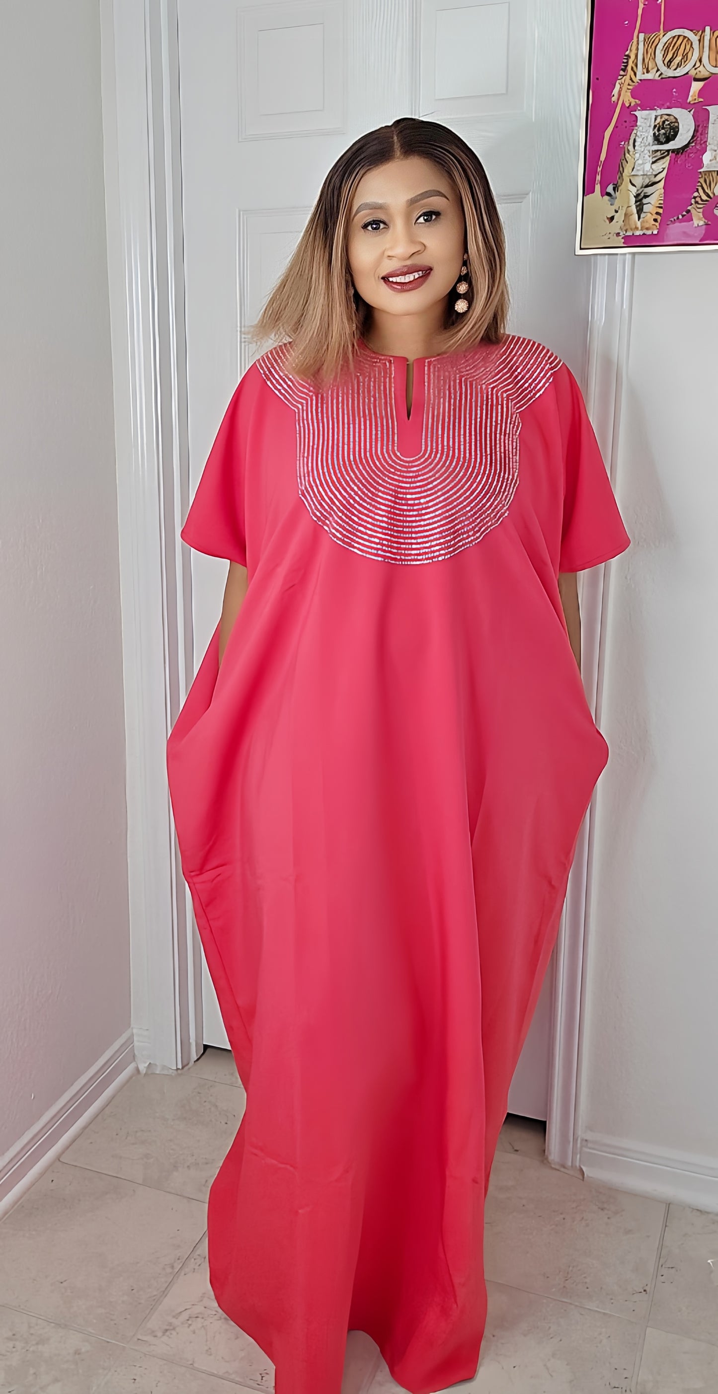 CHIC  BOUBOU SPARKLY KAFTAN WITH HIDDEN SIDES POCKETS 4 ( BESTSELLER)