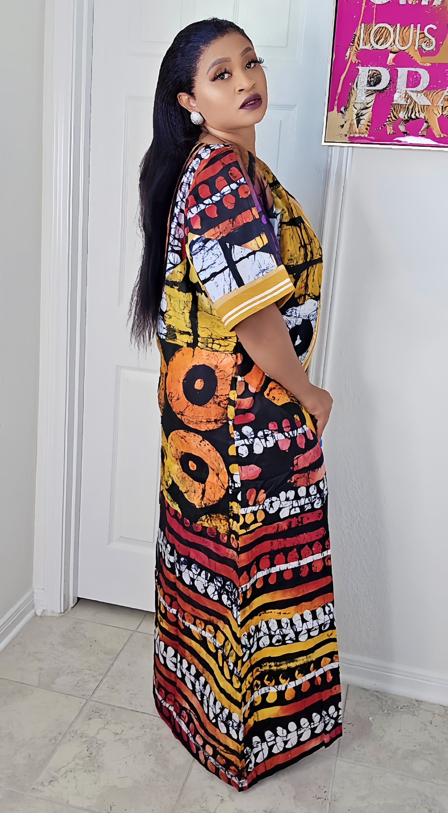 OBIM Patches Bubu Dress With Aso-Oke