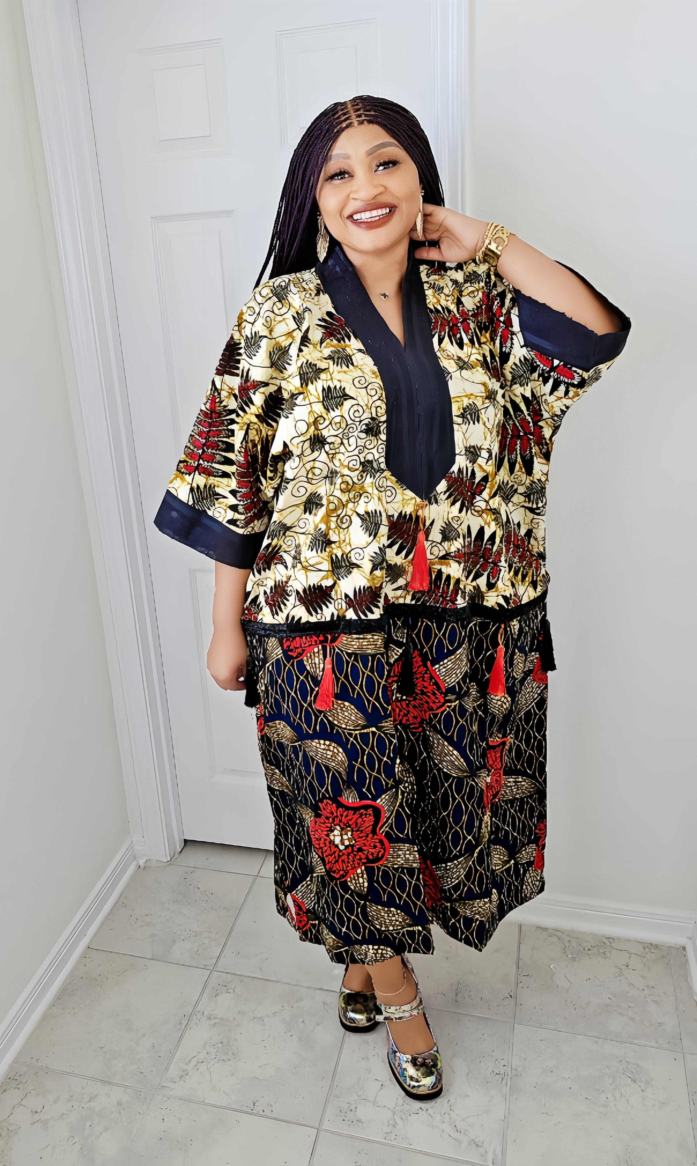 Tiwalola – Rich Aunty Bubu Midi length with Matching Scarf