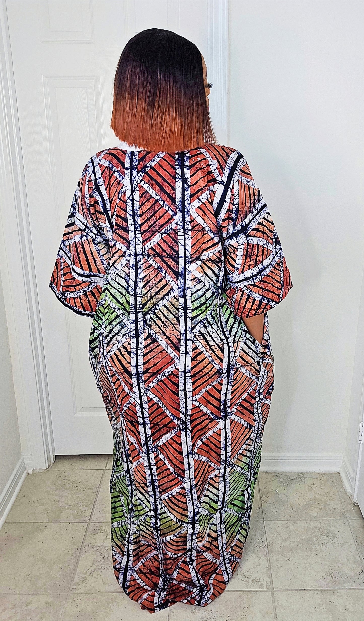 TARI BUBU – Aso-Oke Embroidered Bubu Boubou Kaftan Style with Matching Scarf