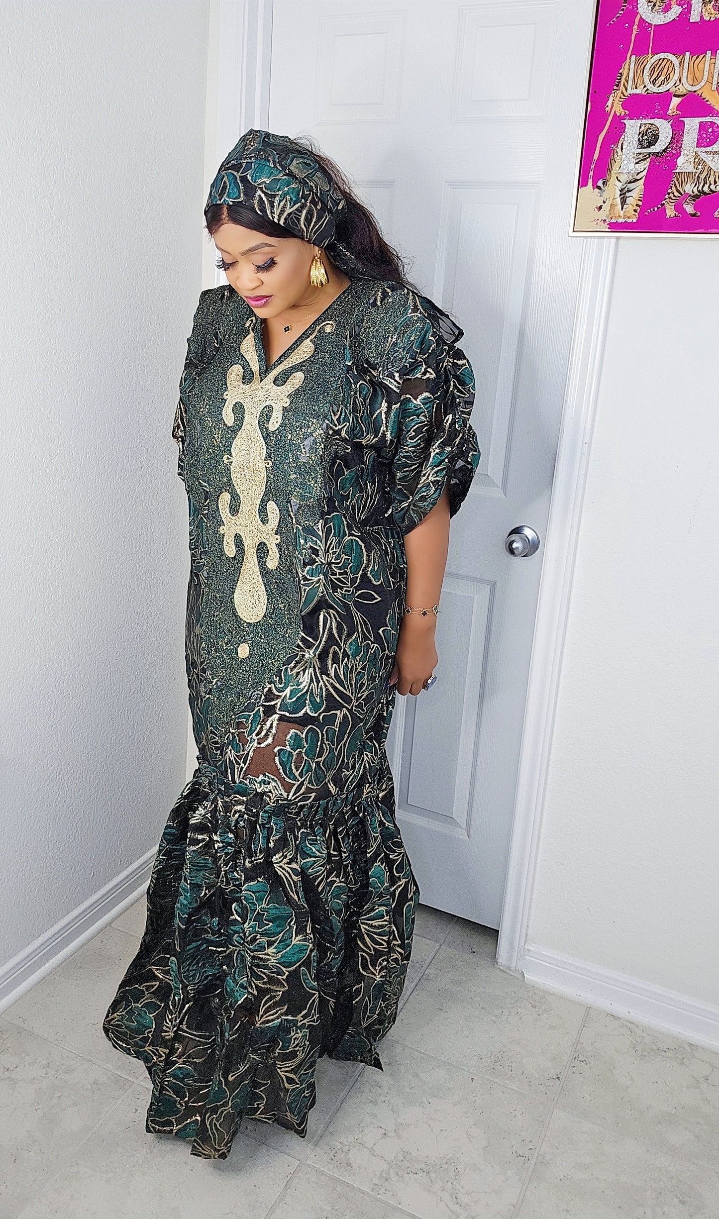 Golden Luxe Brocade Bubu