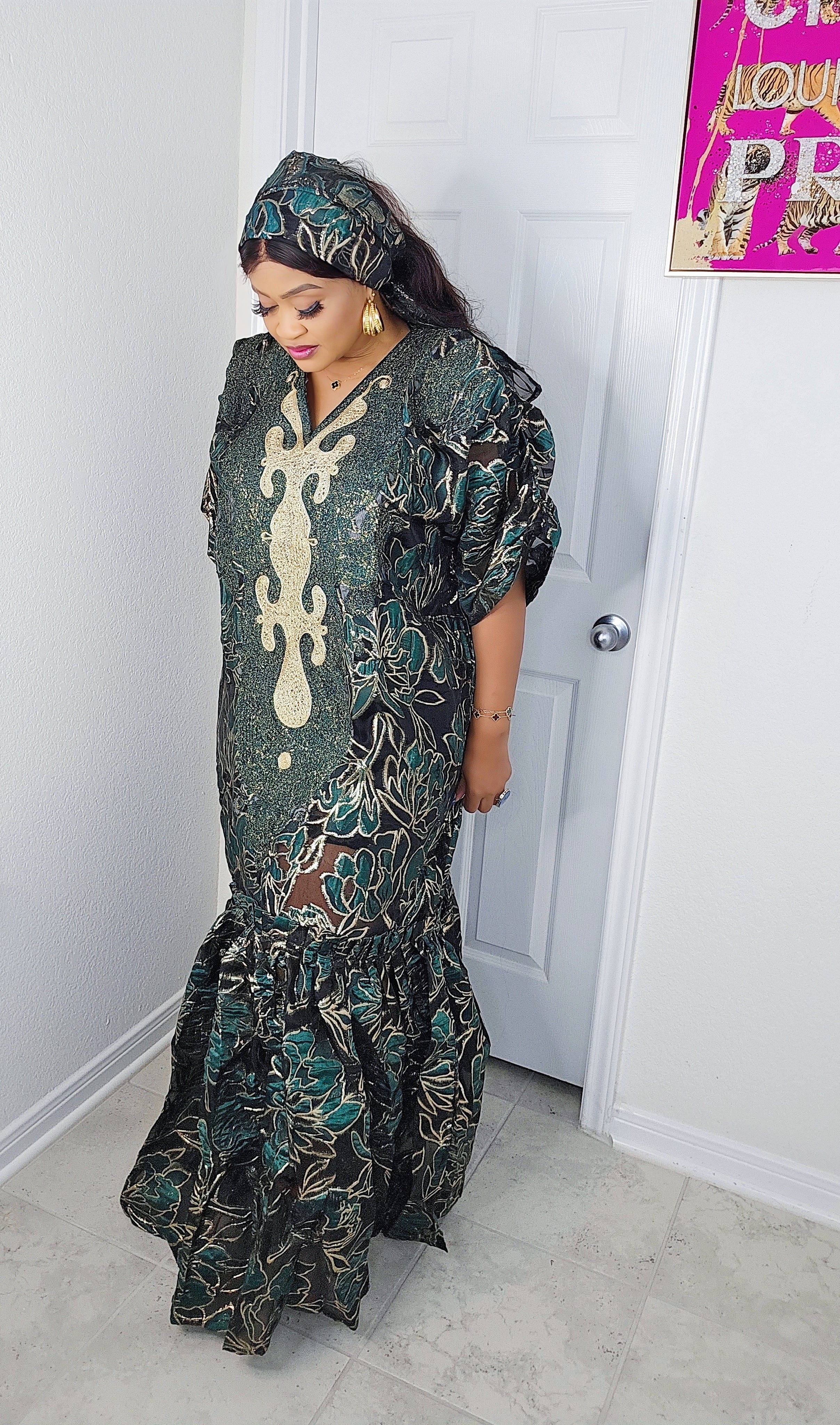 Golden Luxe Brocade Bubu