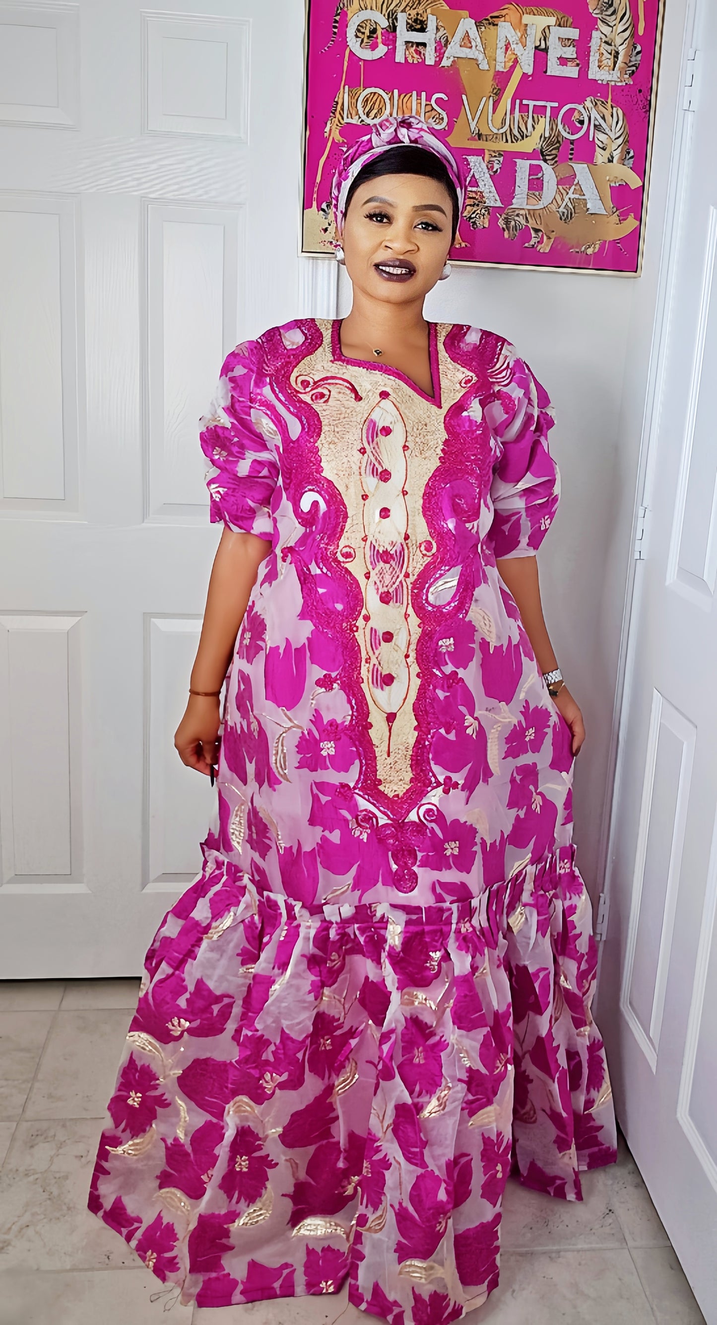 Golden Luxe Brocade Bubu