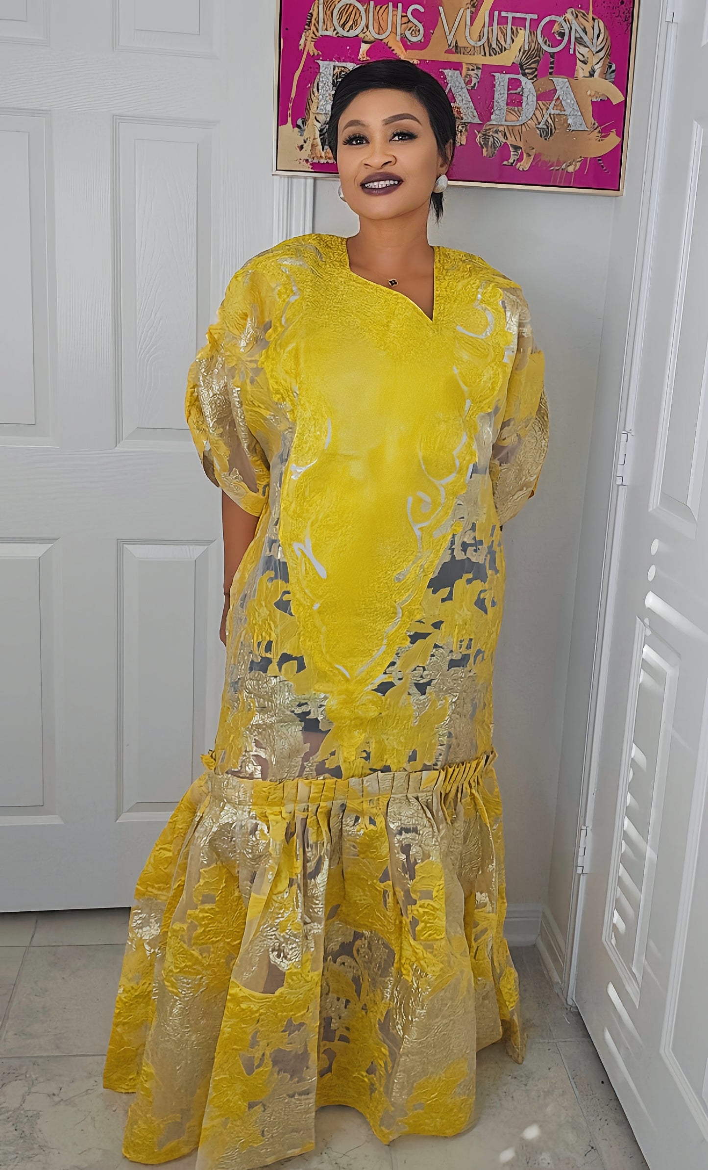 Golden Luxe Brocade Bubu
