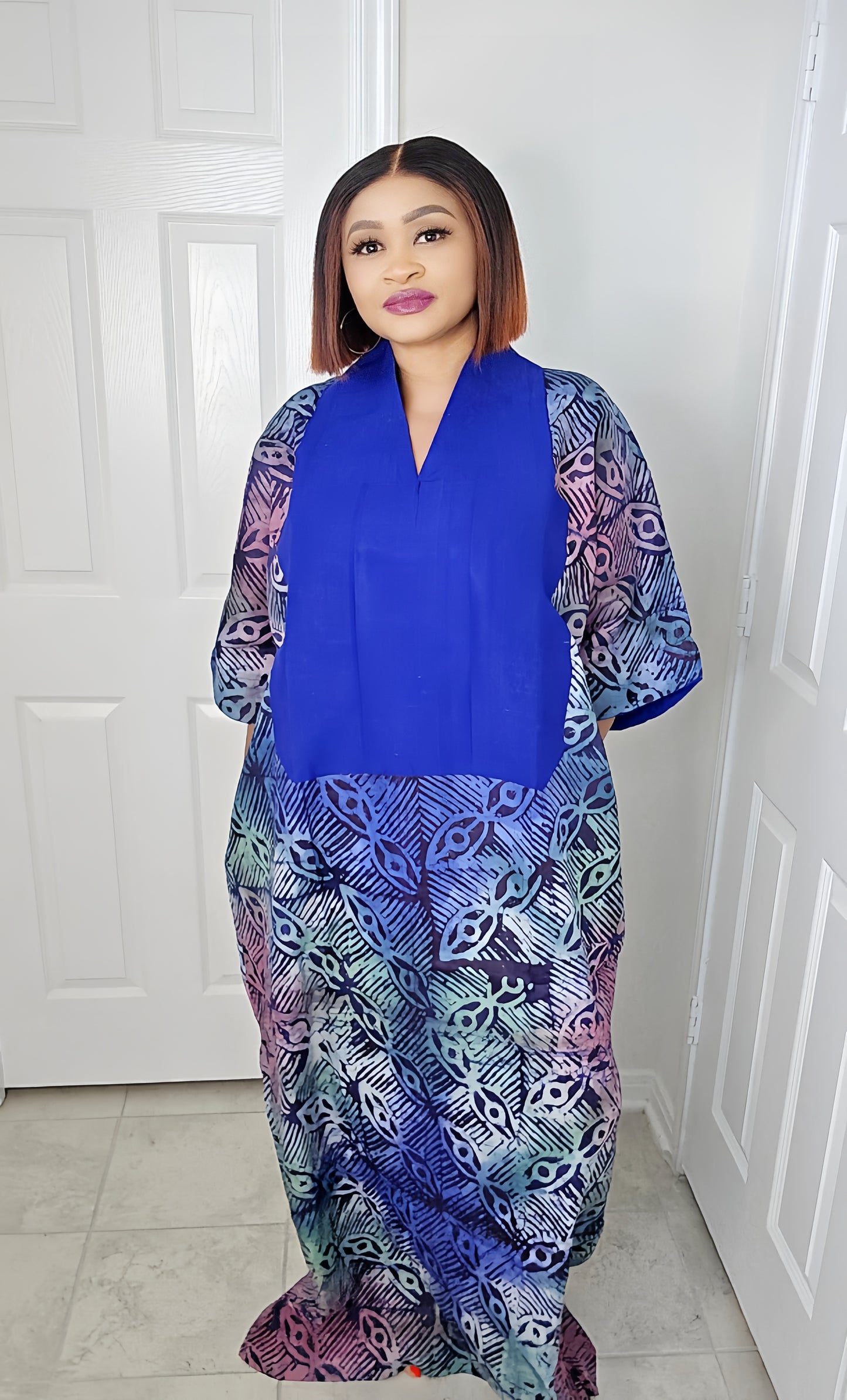TARI BUBU – Aso-Oke Embroidered Bubu Boubou Kaftan Style with Matching Scarf
