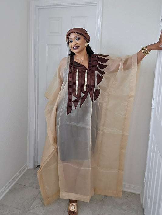 Amara Silk Chiffon Bubu with Matching Scarf, Inner & Hat
!!