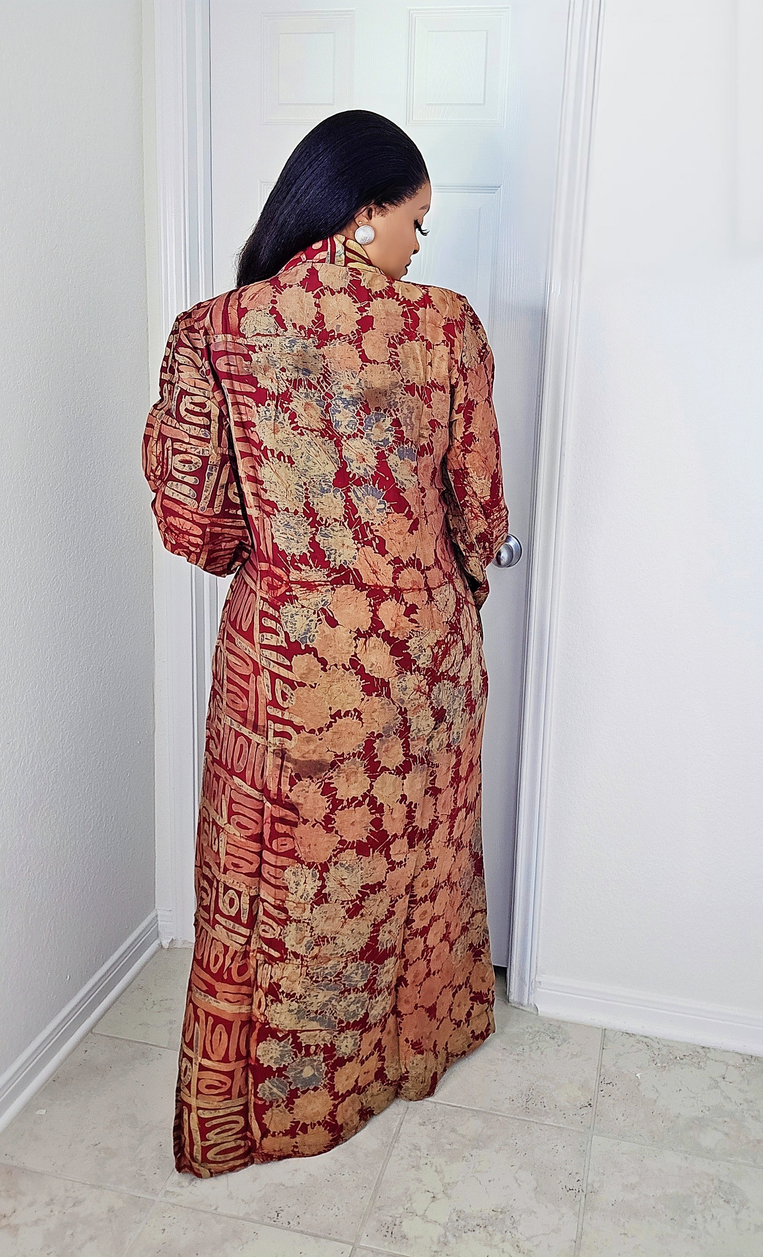 OBIM Adire Chiffon Patched Dress
