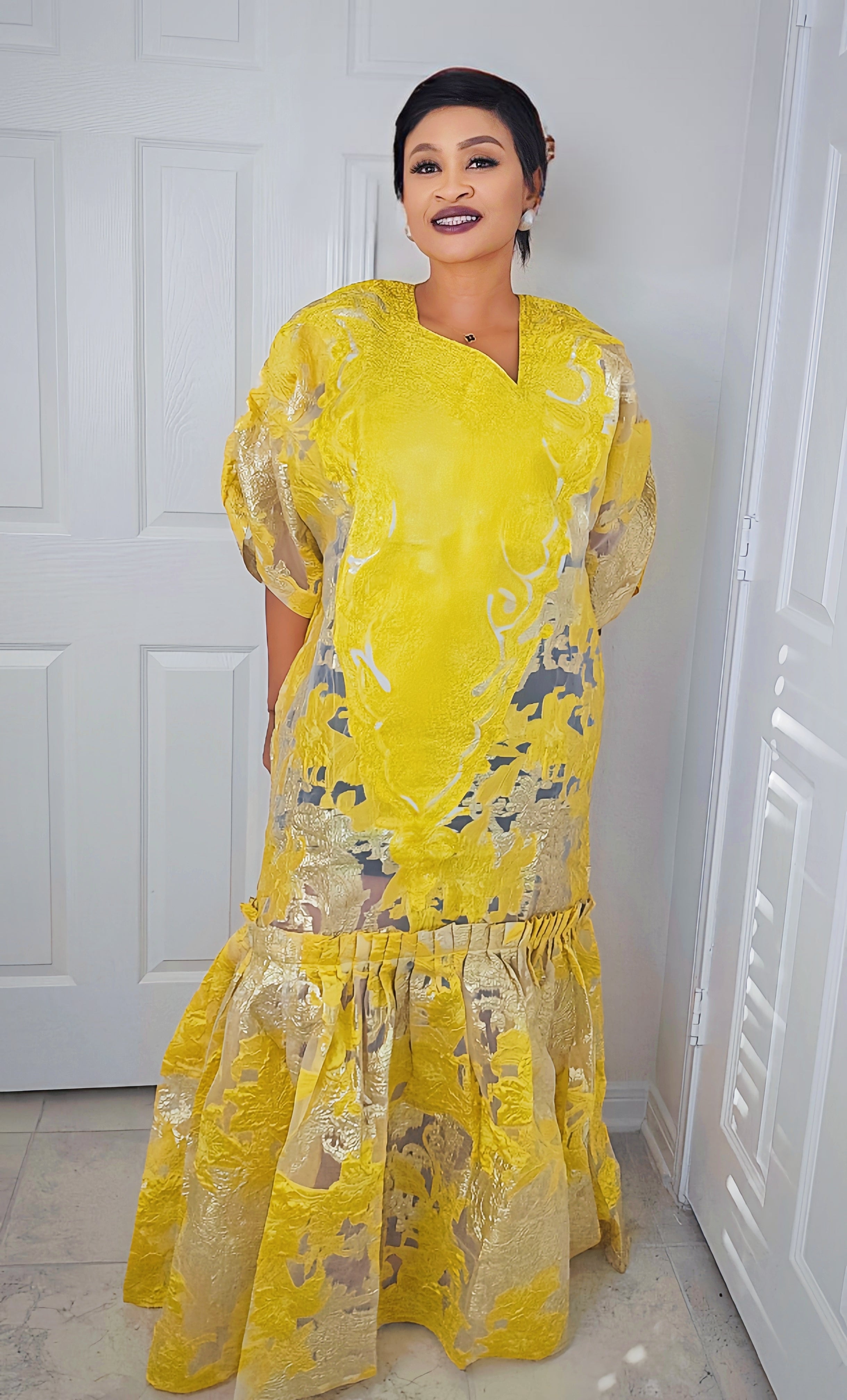 Golden Luxe Brocade Bubu