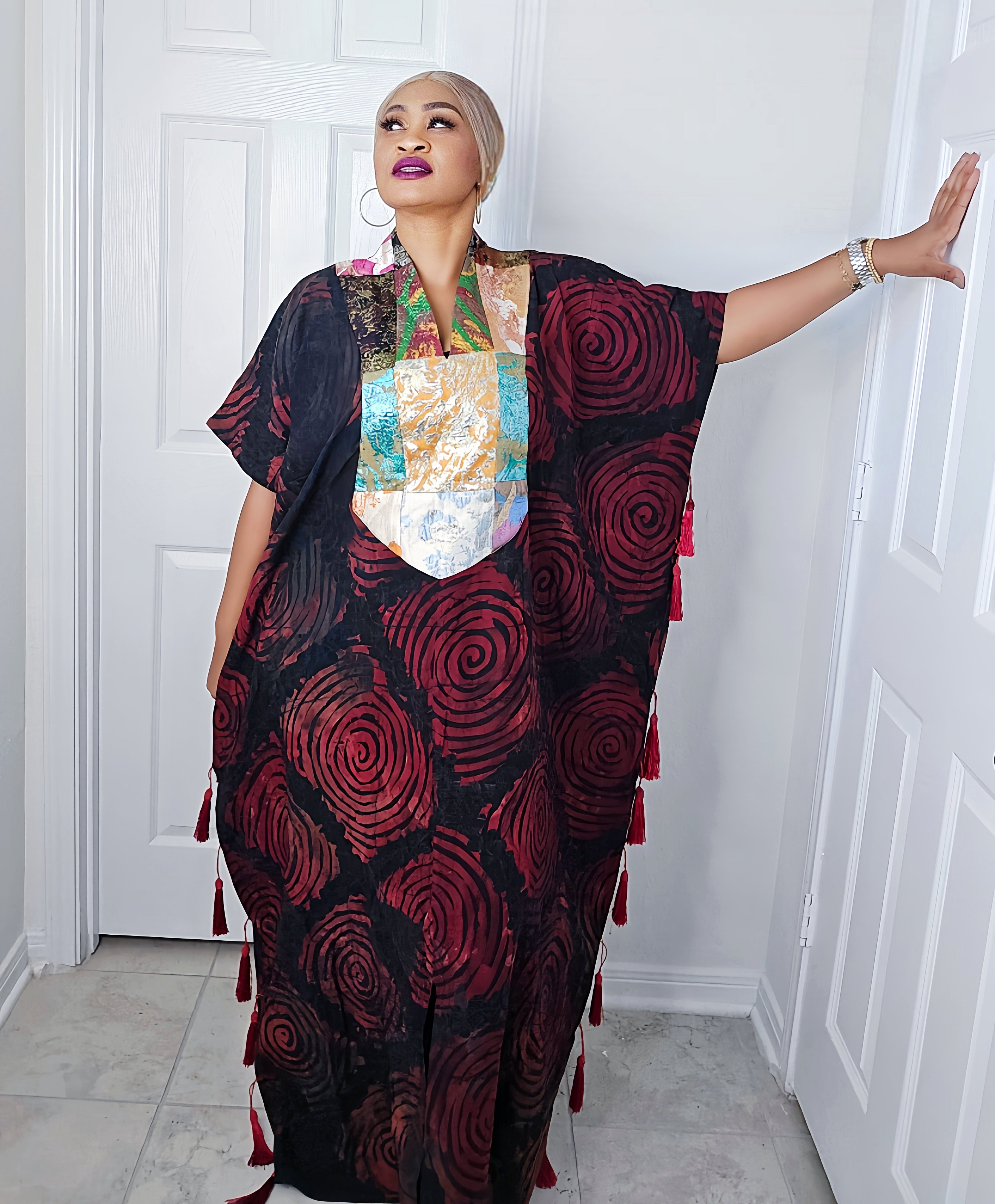 Luna Adire Chiffon Bubu Kaftan