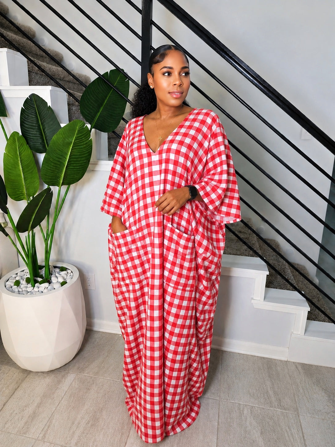 Heritage Luxe Gingham Maxi Dress  –– Poppy