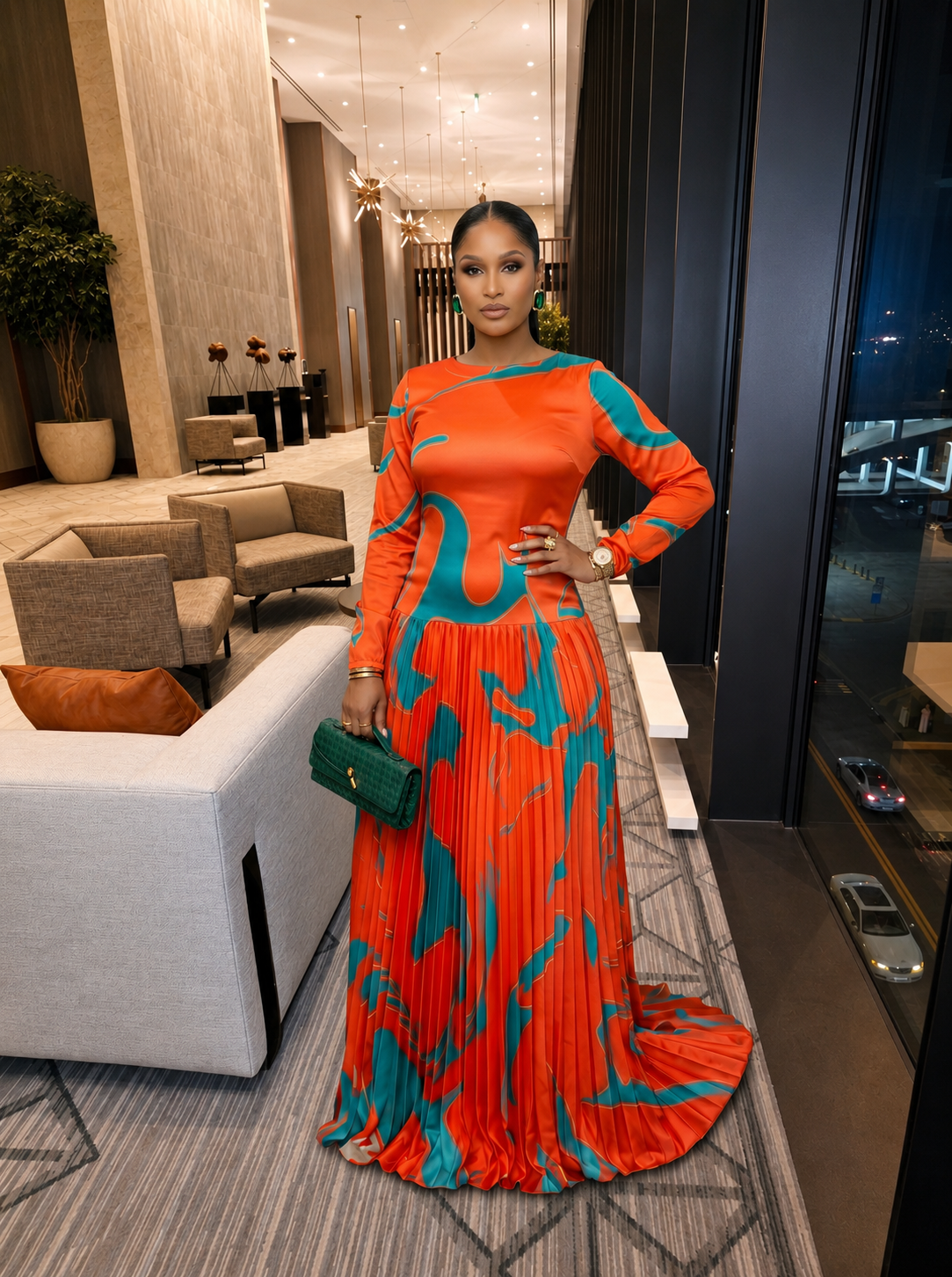 The Aura Statement Pleated Gown