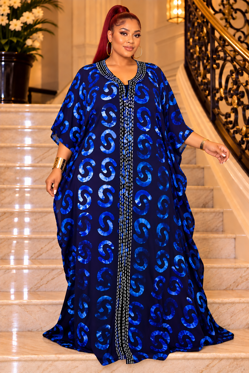 Royal Indigo Adire Patch Bubu